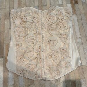 Elegant Cream Floral Corset Top
